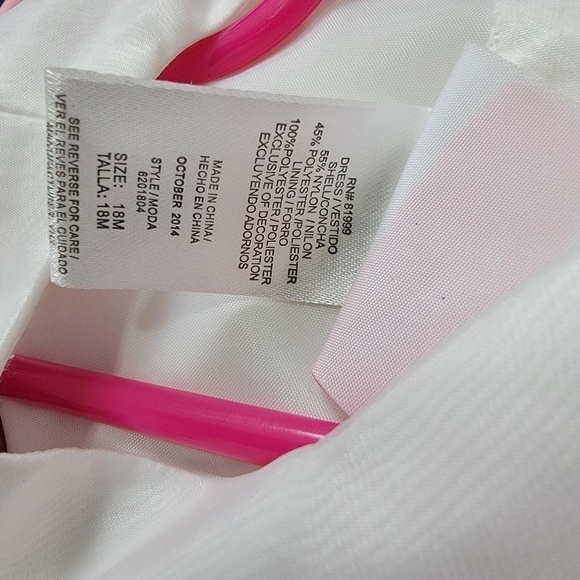 La Princessa Pink White Rosette Fancy Church Wedding Flower Girl Dress 18M - Picture 5 of 5